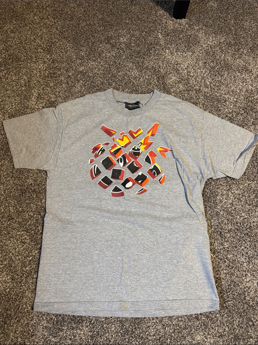 The Hundreds Gray Long Sleeve Tee with Red, Orange & Black Graphic